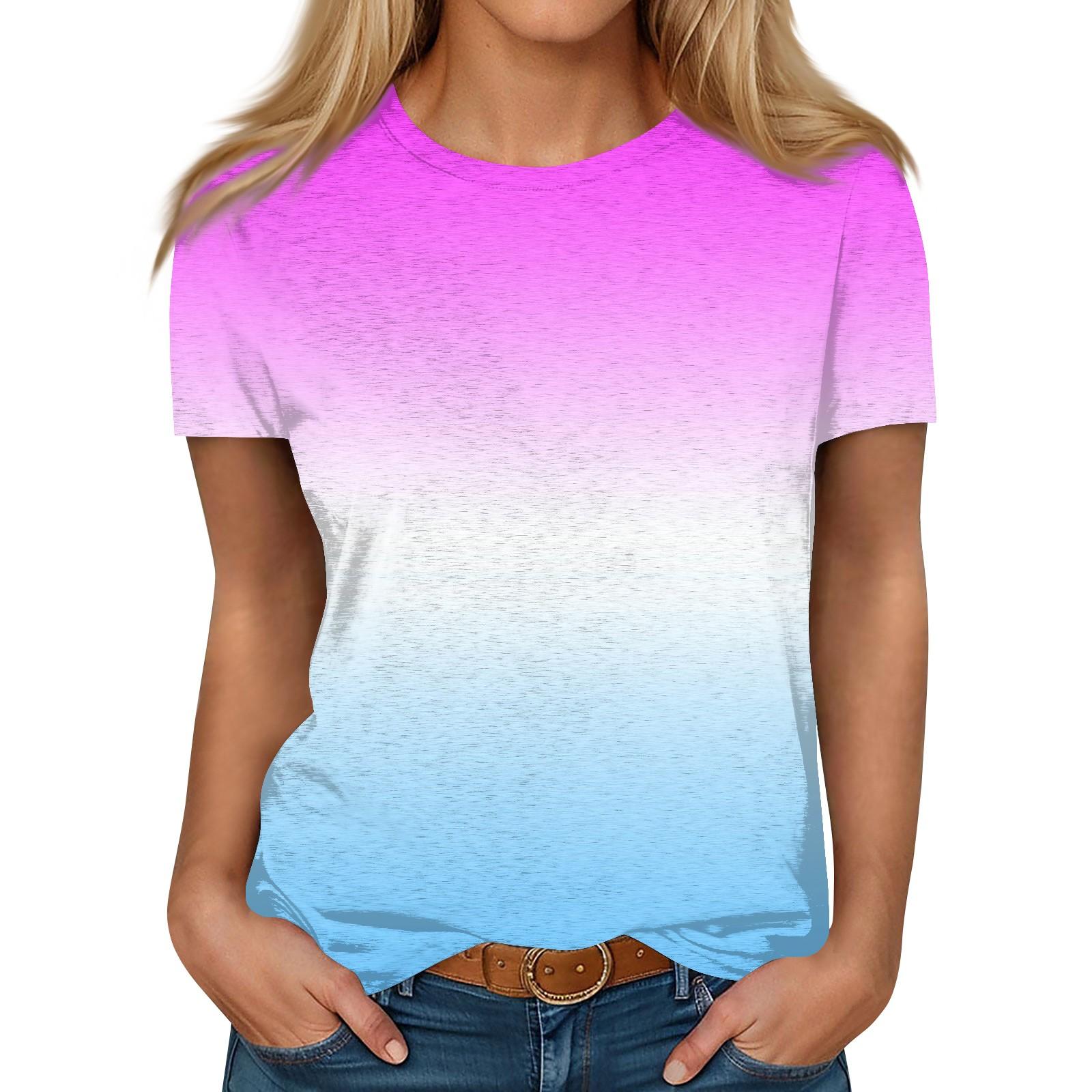 

Жіноча повсякденна футболка з круглим вирізом і короткими рукавами XL