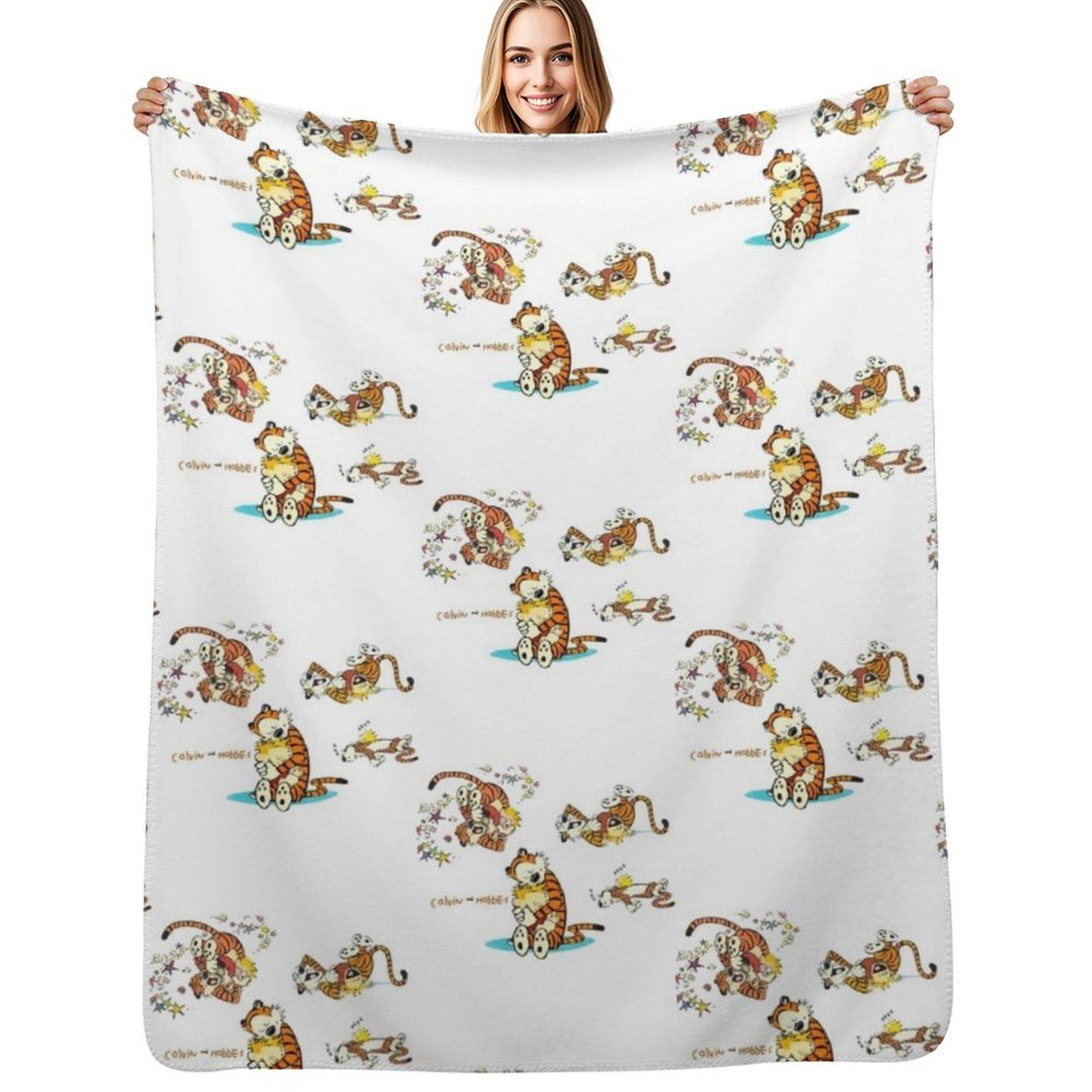 Creative Homewares Unisex Calvin And Hobbes Bill Watterson Throw Blanket Shaggy Furry Soft Blanket For Bedroom Living Room