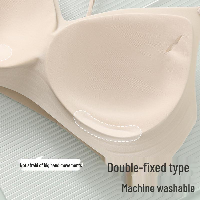 Ice Cream Backless Seamless Wireless Bra - Comfortable Women's Criss-Cross Thin Strap with Fixed Cup