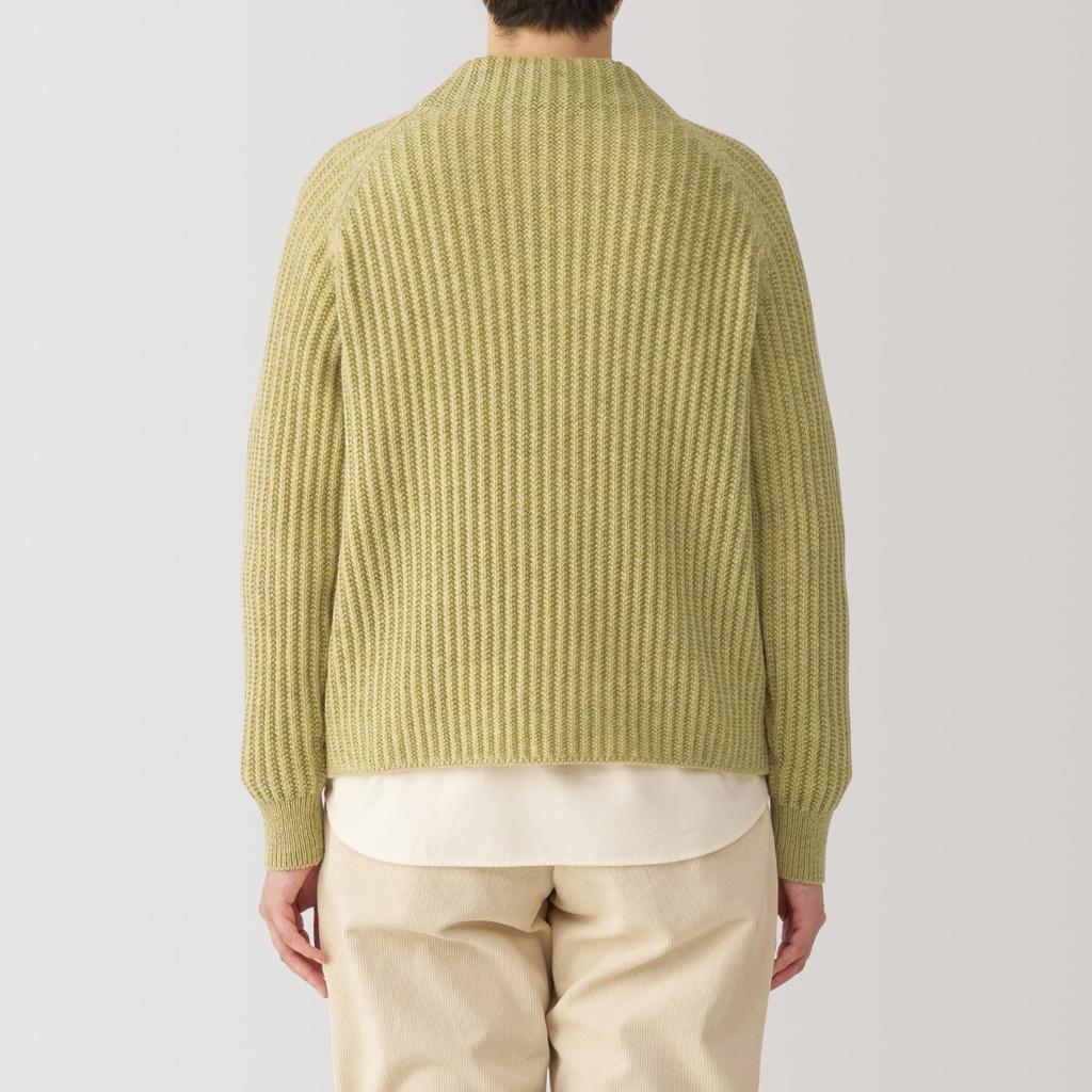 MUJI Andes Wool Mock Neck Light Size BA1P6A4A Women's Sweater, Yellow, L,