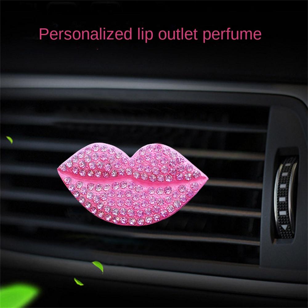 2PCS Brace Fashionable Universal Simple Installation Rhinestone Inlay Car Interior Car Perfume Clip Gentle Creative