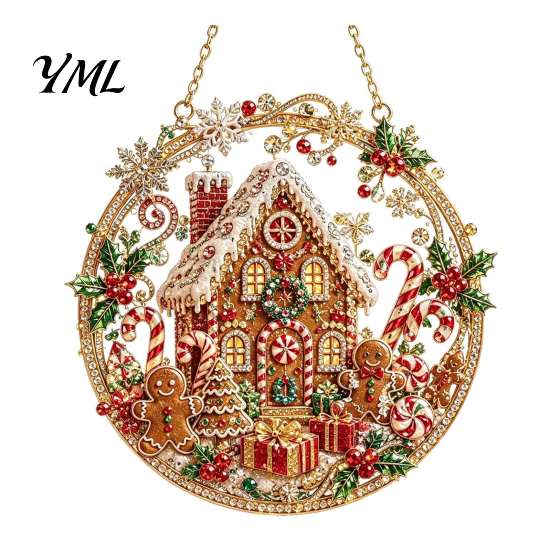 Innovative Holiday Gifts for Relatives Christmas Hanging Diamond Art Ornament, 2D Acrylic Pearl Painting Ornaments Tree Pattern Suncatcher,