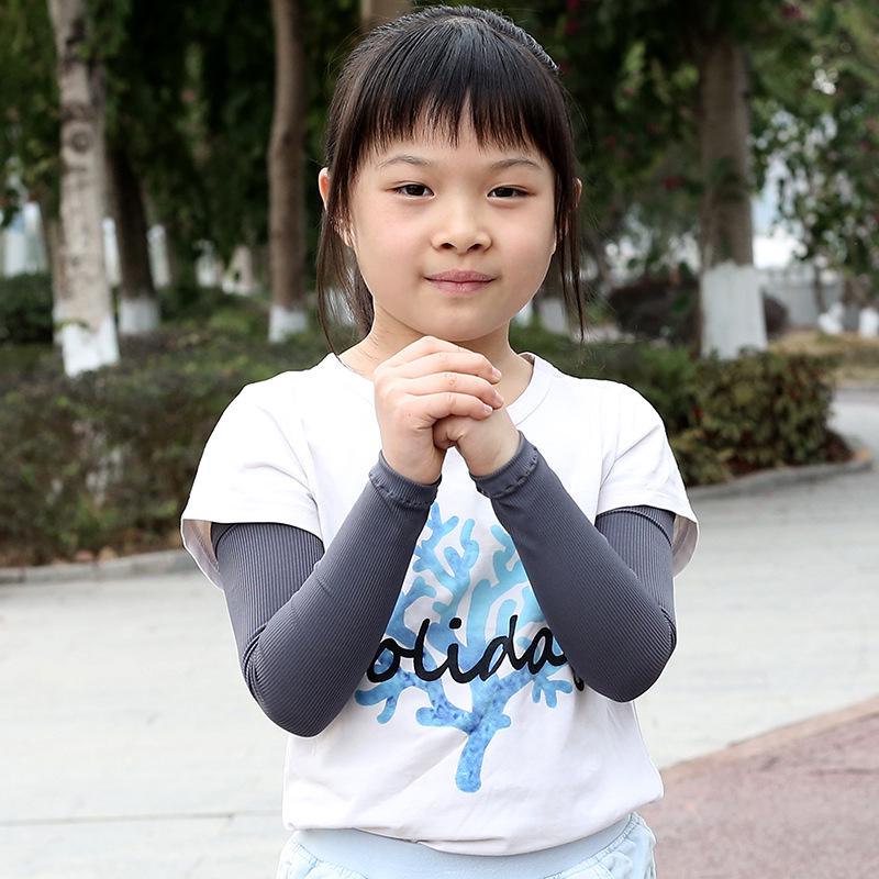 Kids' Sun Protection Ice Silk Sleeves - Thin, Mosquito Proof, UV Protection for Boys & Girls Sports.