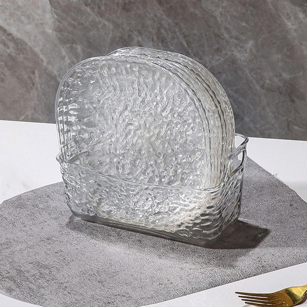 1/4/8 Stück Gletscher-Muster Knochenspuck-Schale Transparent mit Bodenhalter Obstschale Kleine Schale Teller Haushalts-Aufbewahrungsset
