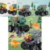 Sensory Engaging Dinosaur Truck Toy Set With Triceratops And Tyrannosaurus Figure
