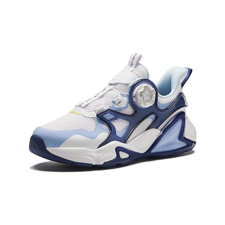 Anta Kids Versatile Comfortable Simple Non-Slip Shock Absorbing Breathable Low-Top Running Shoes Kids running shoes White Blue 312418803-4