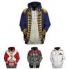 Historische Armeeuniformen 3D-Muster Hoodie Cosplay Sweatshirt für Männer und Frauen