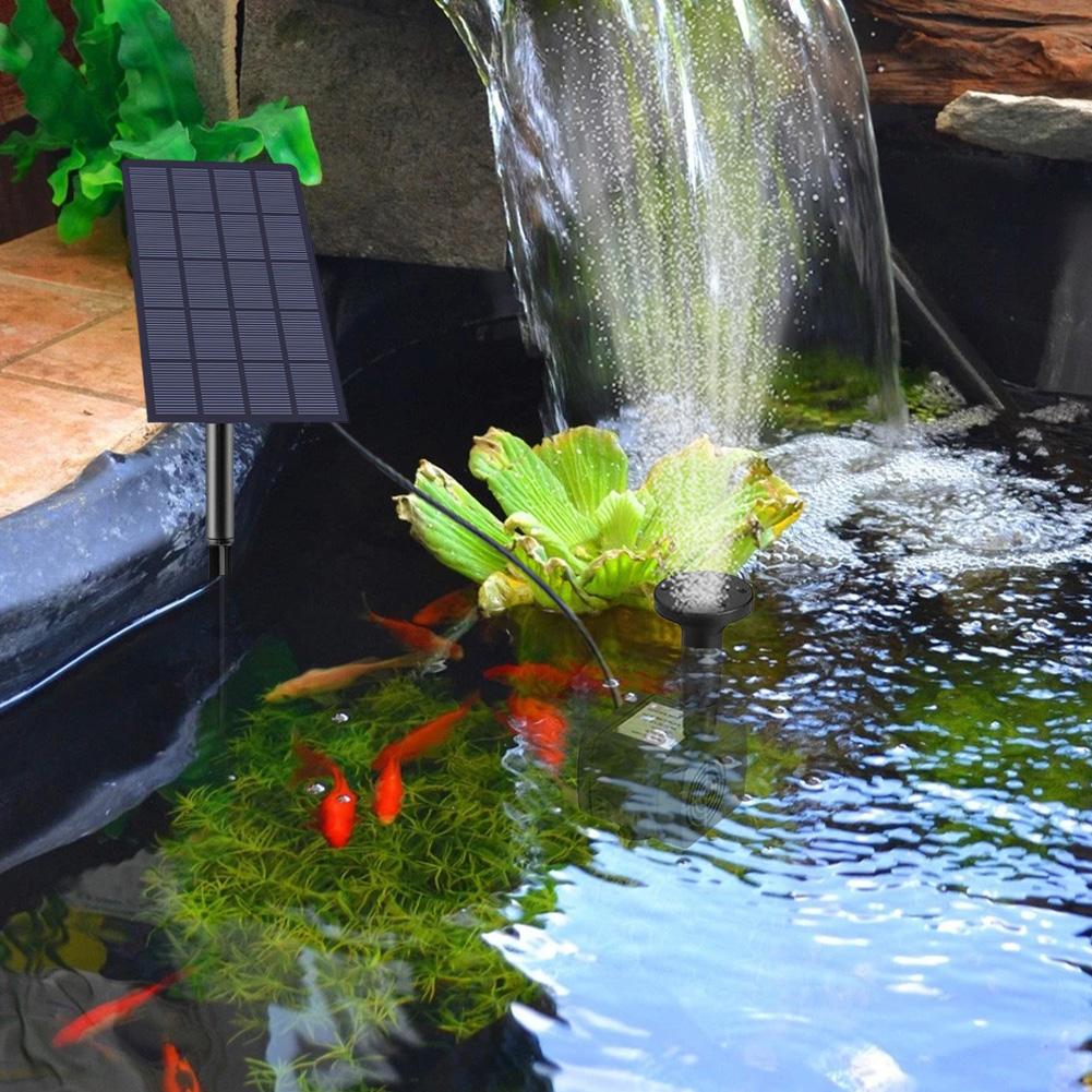 2.5W 5V Solar Power Panel Water Pump Brushless Motor Solar Pond Pump Different Nozzles Mini Water Fountain for Garden Pool Pond