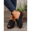 2025 Summer New Women's Platform Slippers Large Size Toe Open Toe Platform Beach Sandals for Women