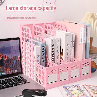 Vertikaler Schreibtisch-Datei-Organizer mit vier Gliedern – Große Kapazität, dicke Aufbewahrungssäule