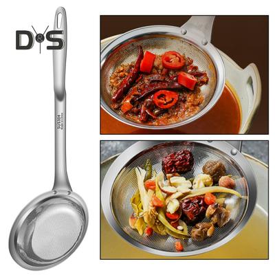 Fine Mesh Strainer for Oil Filter Skimming Grease Foam Premium Skimmer Spoon Fine Mesh Strainer with Long Handle Colander Multi-Purpose Rapid