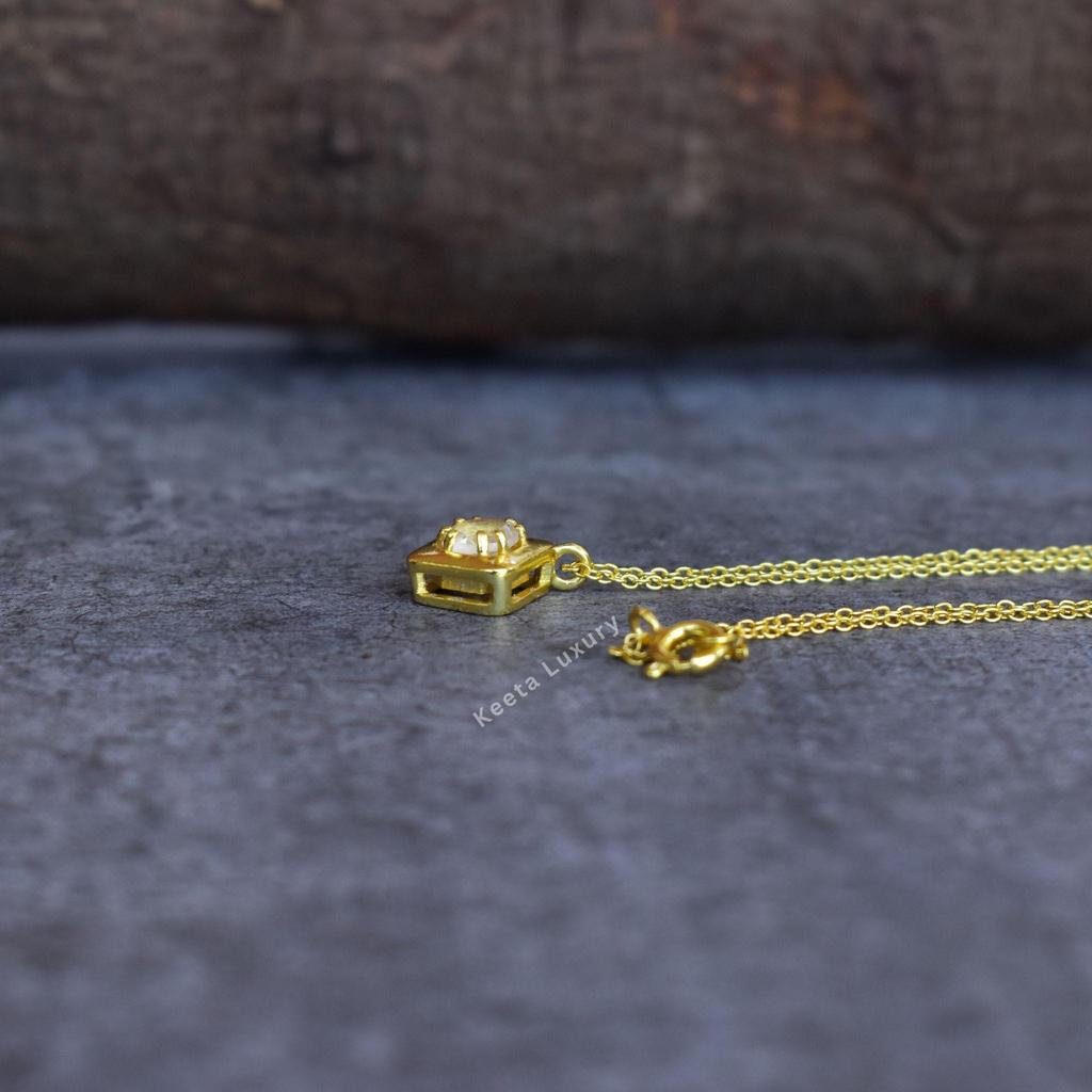 Genuine Rainbow Moonstone necklace, Moonstone Faceted round necklace, Moonstone 14K Gold necklace, Crystal necklace, Bridesmaid jewelry