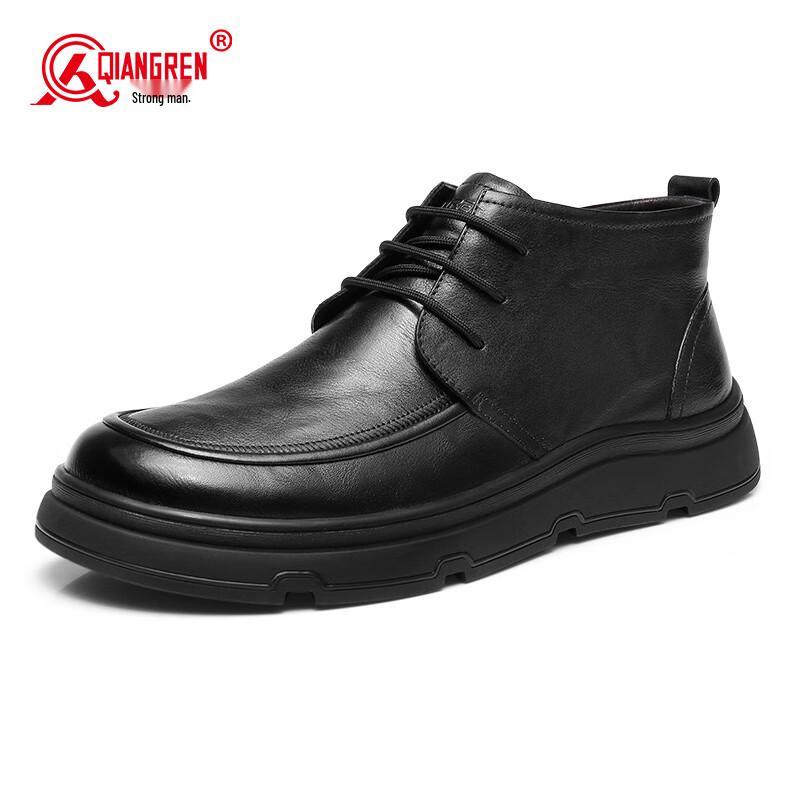 Qiangren Men s First-Layer Cowhide Winter Business Shoes 43