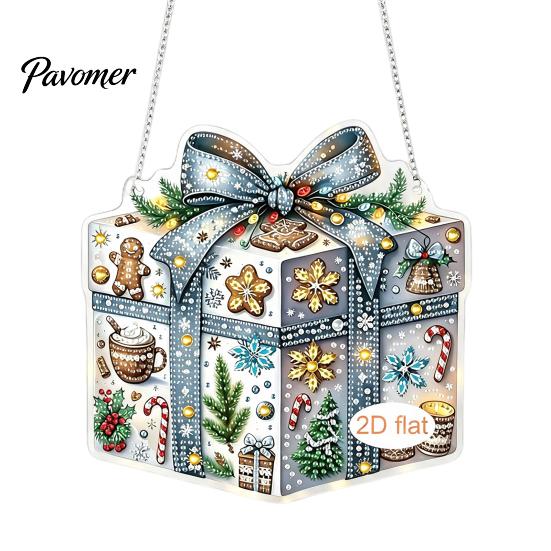 Easy to Hang Xmas Tree Ornaments Christmas Hanging Pendant with Chain, Lightweight Winter Wall Decor, Double-sided Indoor Festive Decorations Acrylic