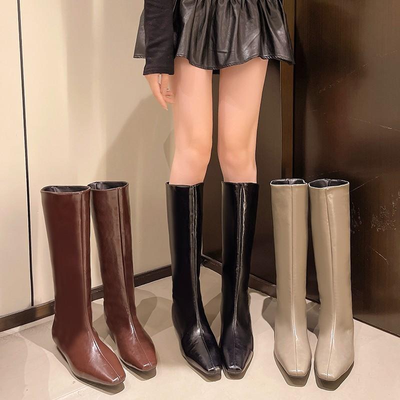 Fashion Square Toe Block Heel Thigh Boots Women's 2025 New Fall Vintage Versatile Tall Boots