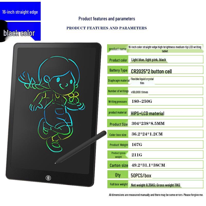 Kids' LCD Drawing Tablet - 6.5/8.5/10/12 Inch with One-Click Clear Screen