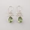 Green Amethyst Gemstone 925 Sterling Silver Jewelry Handmade Hook Earrings 1.84" CE-27-9