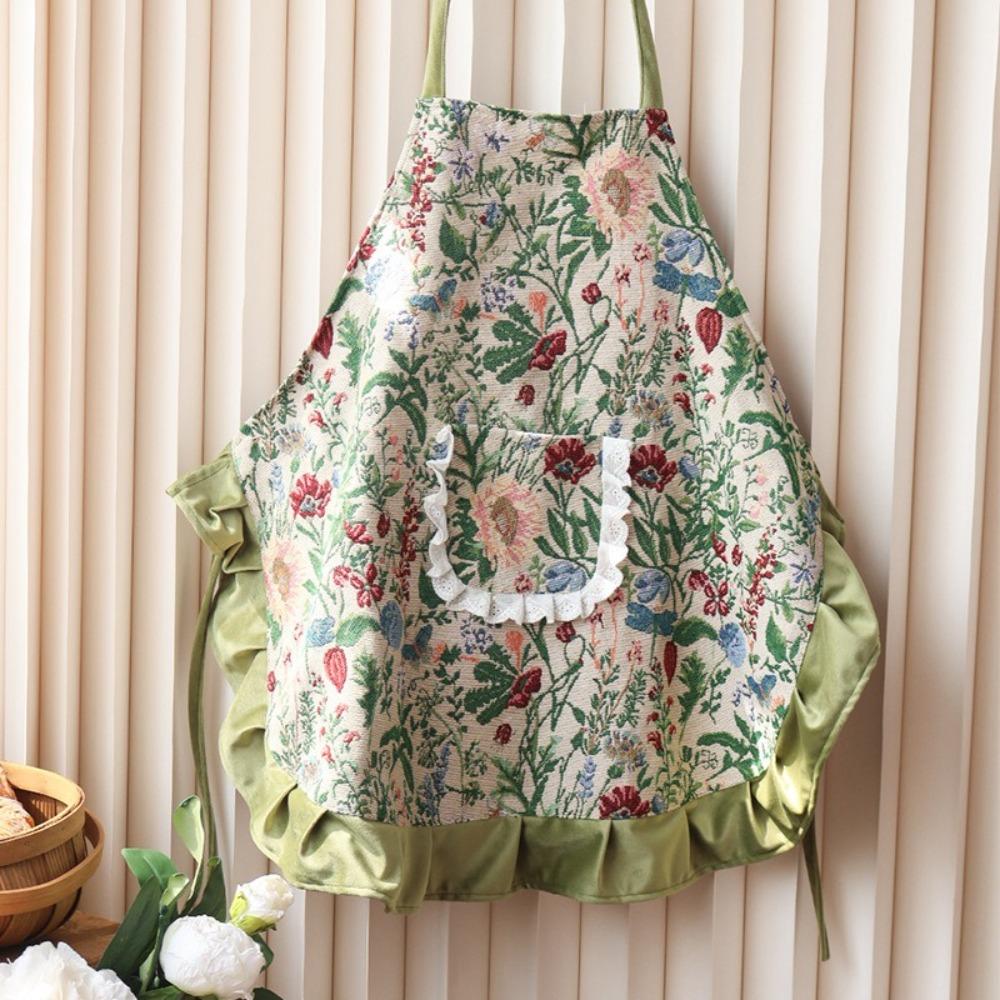 Anti Staining Kitchen Apron Stylish Hanging Neck Apron Practical Work Clothes  BBQ