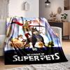 1pc DC League of Super Pets Flannel Throw Blanket Lightweight Soft Warm All Season Blanket for Sofa, Bed, Travel,L1028015