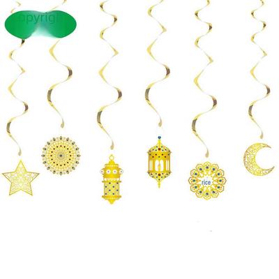 6-Pack Moon Star Oil Lamp Spiral Ornaments for Holiday Party Decoration