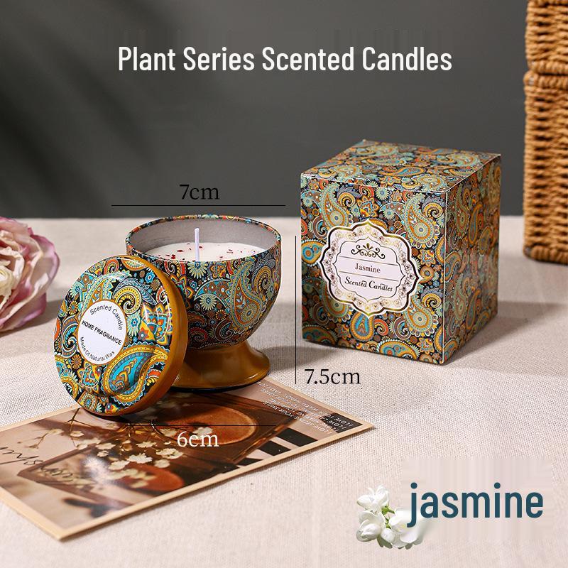 Exquisite High-Stemmed Glass Scented Candle Set - Long-Lasting Indoor Fragrance & Decorative Gift