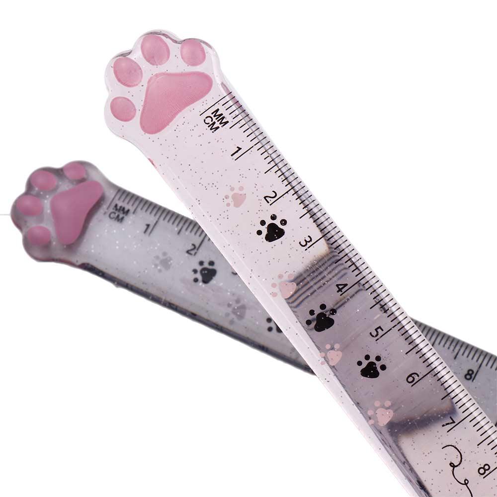 Novelty Painting Stationery Plastic 15cm Measuring Ruler Straight Ruler Scale Ruler Cats Claw Ruler