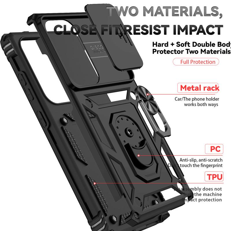 Funda For Samsung Galaxy S10 S20 S21 S22 S23 Plus S24 FE S25 Ultra Edge Slide Camera Protect Armor Phone Case For GalaxyS25