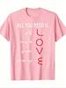Funny Math Equation Graph Spell Love Print TShirt Unisex Unisex Black Cotton Nerd Science Teacher Student Graphic Short Sleeve Tees