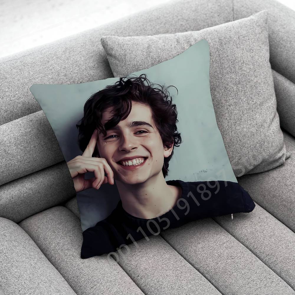 T-Timothée Chalamet Kissenbezug für 50cm 30cm 55cm 45cm 40cm quadratische Bettkissenbezug Hülle