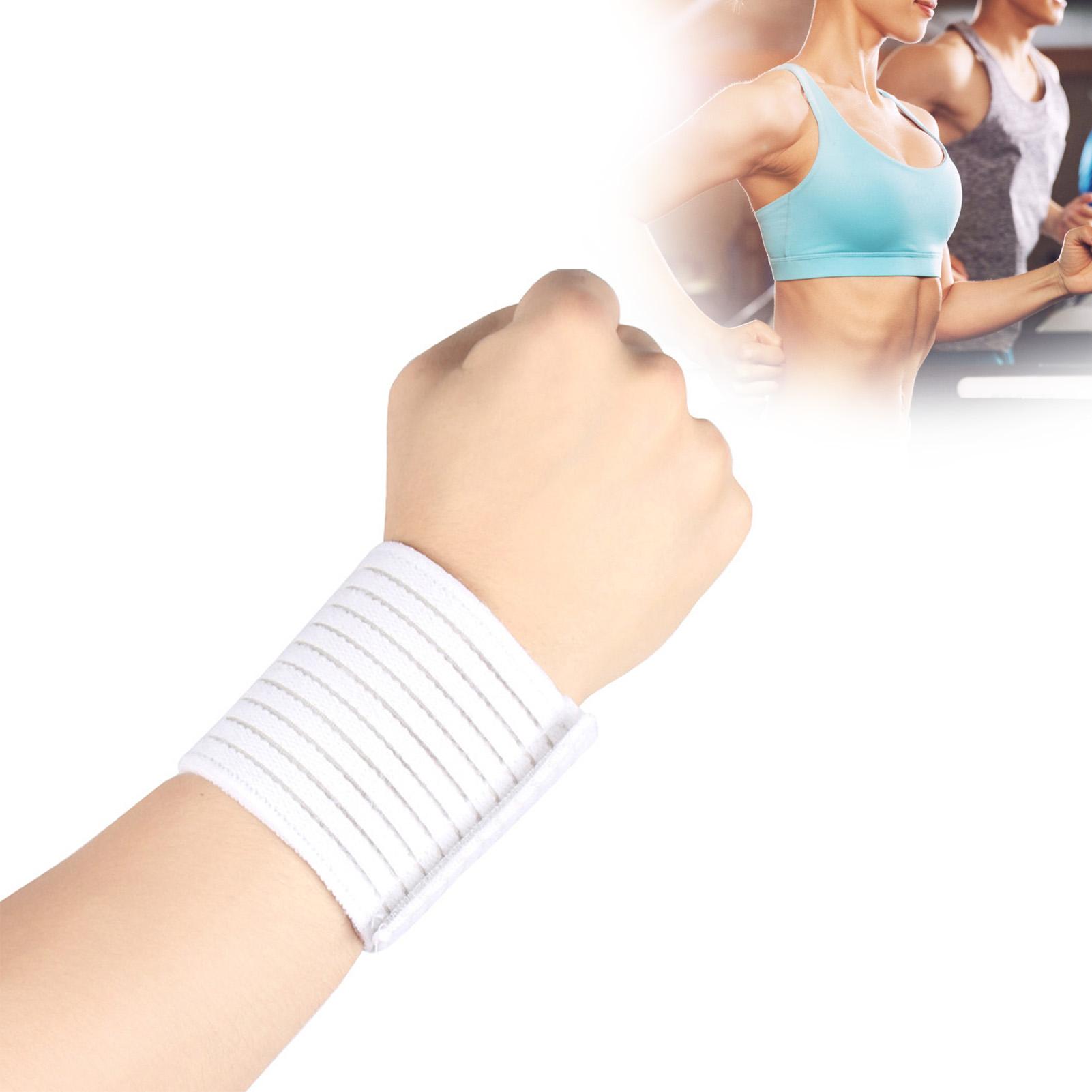 

Бинты для запястий для тренировок, удобные в носке, дышащие, компрессионные, подходят для бадминтона, боулинга белый