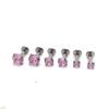 16G Stainless Steel Pink Zircon Lip and Nose Stud Set