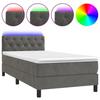 Maison Exclusive - Lattenrost-Bettgestell mit Matratze und LED Dunkelgrau 80x200cm