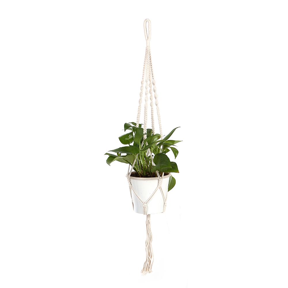 Macrame Plant Hanger Indoor Outdoor Flower Pot Hanging Planter Basket Cotton Rope 4 Legs 39 Inch