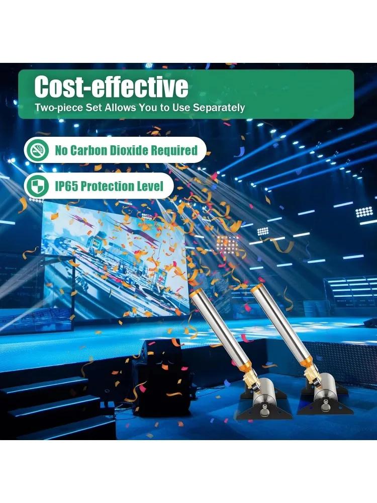 2PCS Confetti Machine, 110V 150W Stainless Steel Confetti Salute Machine with Remote and Power Cords, Confetti Launcher Machine