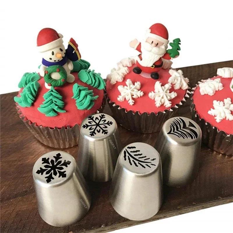Russian Tulip Icing Piping Nozzle Cake Decoration Cream Tips DIY Cake Bakeware Tool Cupcake Christmas Tree Santa Pastry Nozzles