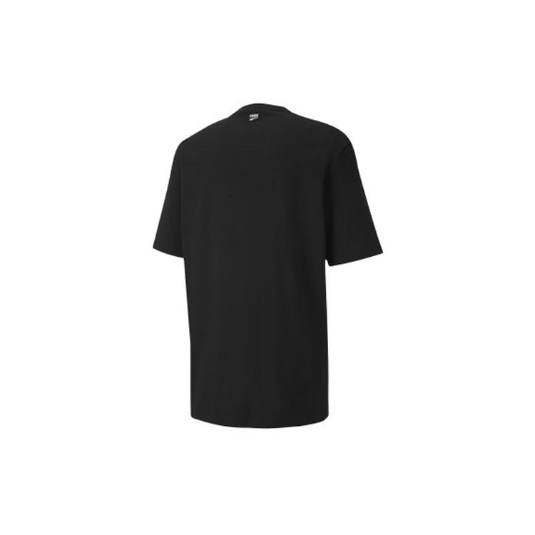 Puma Downtown Klassisches Logo Kurzarm T-Shirt Herren Oberteile Schwarz 597348-01