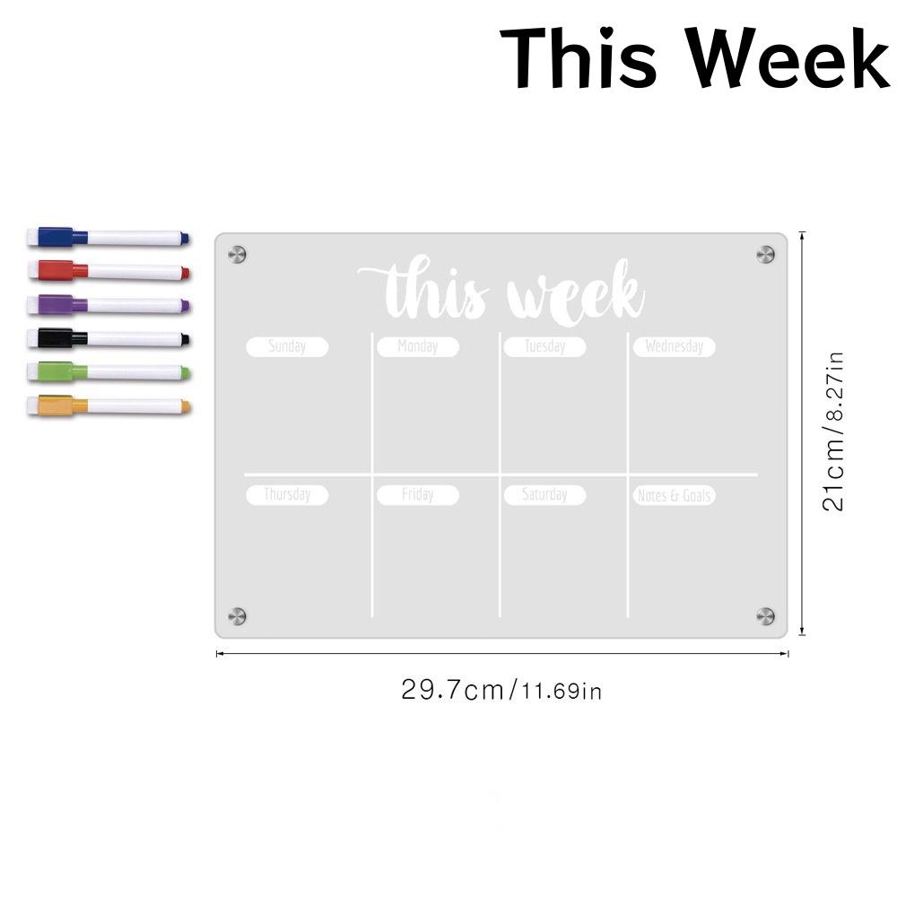 

Магнит на холодильник Календарь Доска еженедельный планировщик Многоразовая сухостираемая магнитная белая доска Акриловая наклейка на холодильник Сообщение Меню Гаджеты
