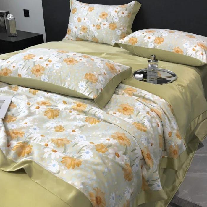 Tencel air conditioner quilt 4-piece summer washable silk summer cool quilt thin sleeping naked ice silk summer quilt