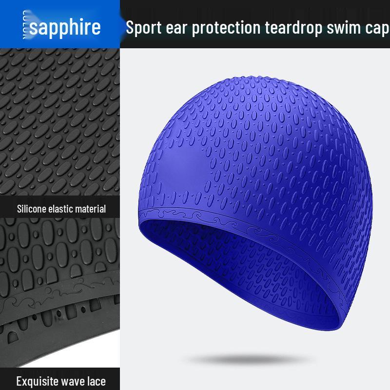 

Силиконовая шапочка для плавания унисекс размера XL: Не сдавливающий, Водонепроницаемый для ушей, Однотонный, Высокоэластичный.