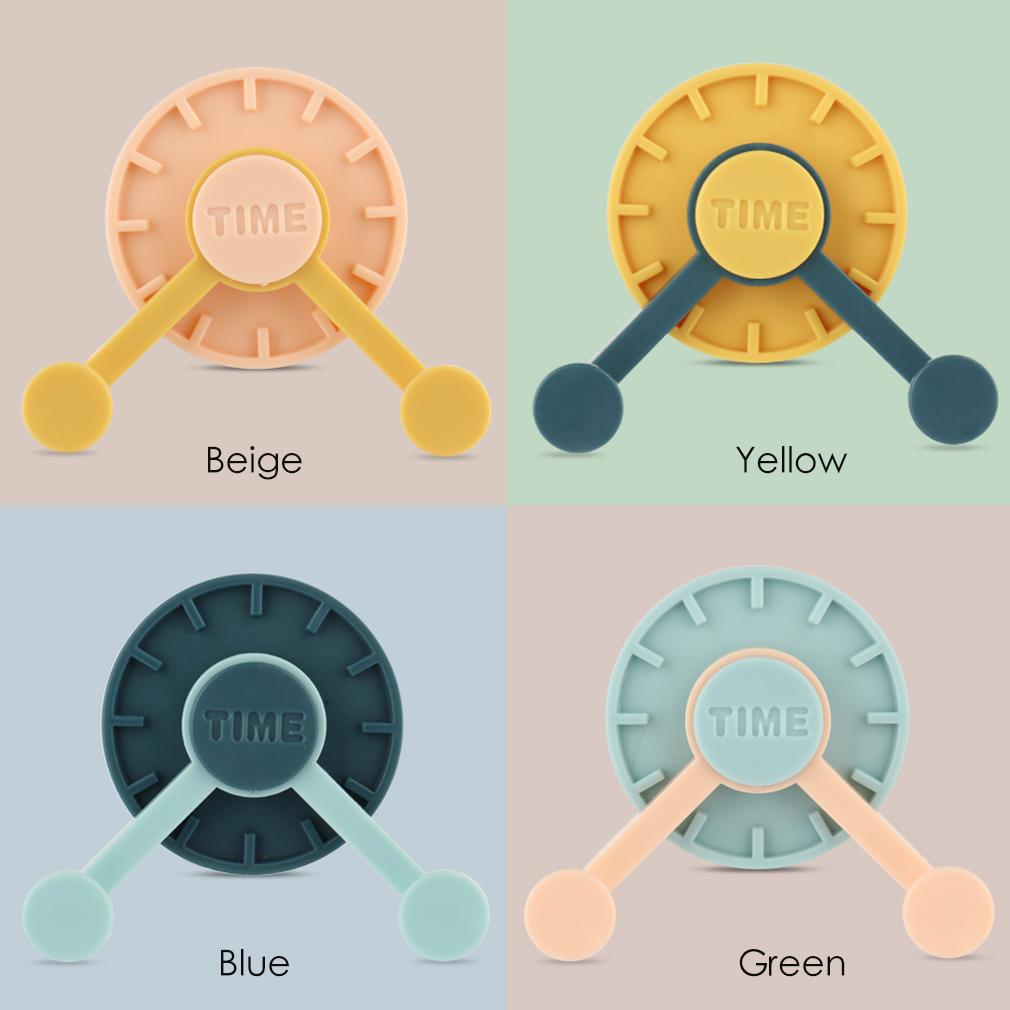 1Pc Time Clock Design Wall Hooks Self-adhesive Coat Hat Rack Hook 360° Rotation Clock Hook Bathroom Kitchen Accessories