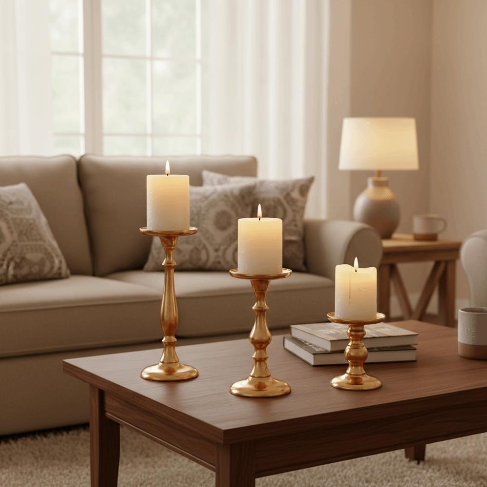 New Vintage Iron Candle Holder Elegant Stable Base Candle Stand Golden Luxury Metal Candle Holder Home Decor