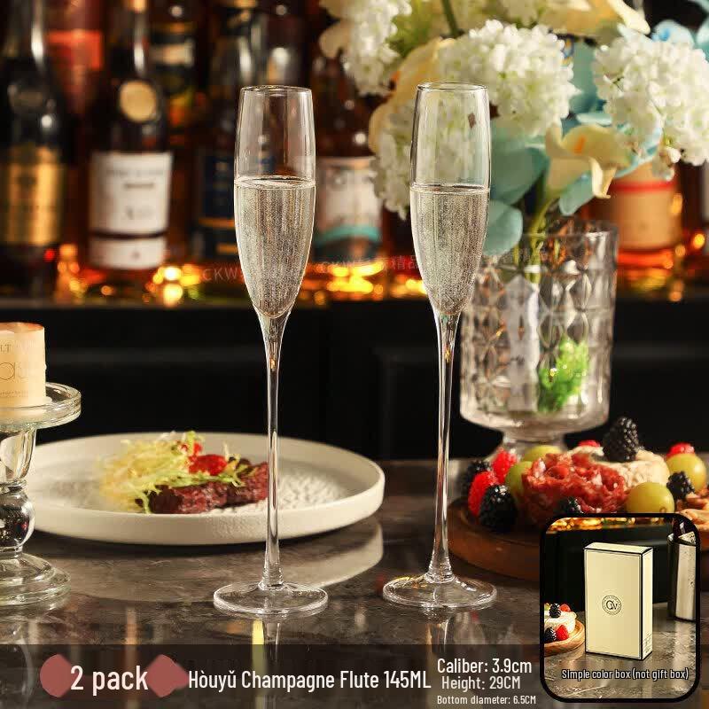 Qiwei European Crystal Tall Champagne Glasses Set