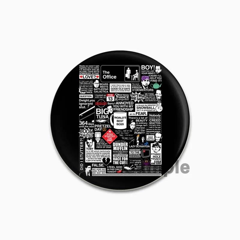 32/44/58mm Funny Cartoon Round Tinplate Pin Brooches Clothes Bag Decor Snap-in Badge Fashion Jewelry Gift