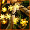 1PC 5M20LED/7M50LED/12M100LED Solar Snowflake String Light -8 Lighting Modes,used for Outdoor,garden,terrace,courtyard,and Party