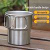 Taza de Viaje Simple para Barbacoa al Aire Libre, Camping - Taza de Café de Acero Inoxidable 304