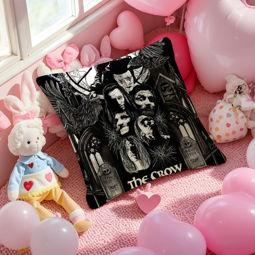 RRaven CCrow Movie Pillow Case Antidustmite Pillowcase Invisible Zipper Silky Short Plush Sofa Cushion Cover