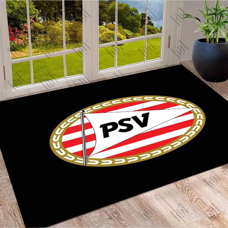 PSV Eindhoven Football Club Crest Print Area Rug Soccer Team Non Slip Living Room Bedroom Gaming Floor Mat Sports Fan Home Decor Rug