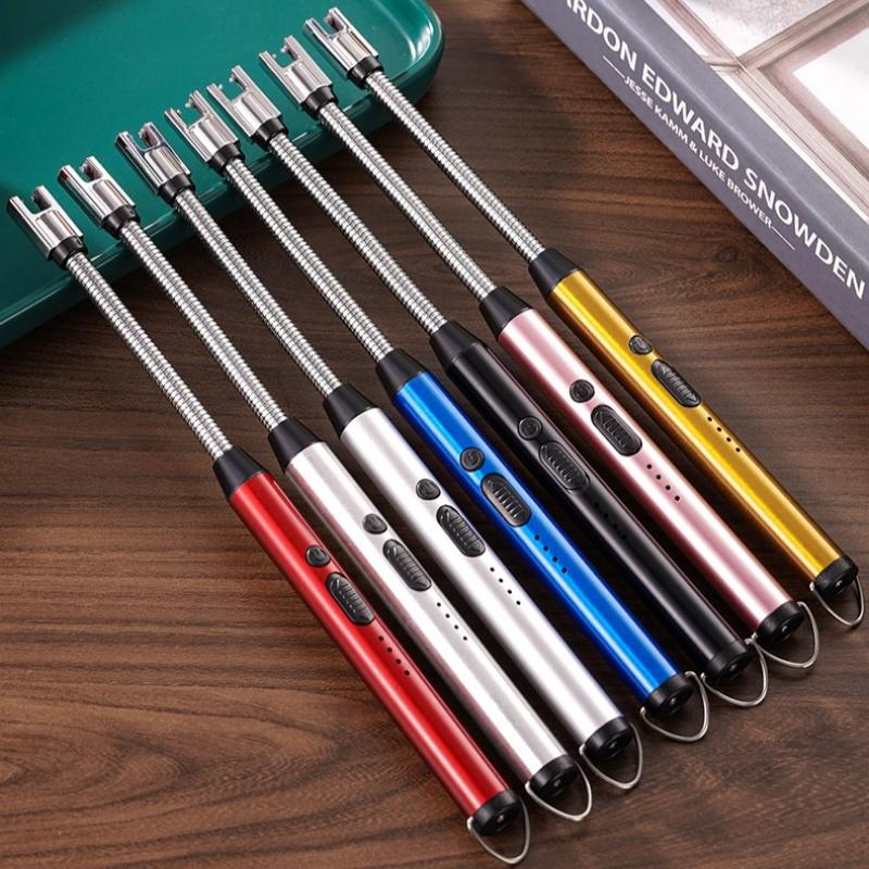 Brichetă electrică USB cu aprindere cu impulsuri, rezistentă la vânt, cu furtun din oțel fără sudură la 360°, pentru exterior, grătar, bucătărie, aprinzător, tip C, instrument