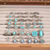43Pcs/Set Turquoise Bohemia Vintage Rings for Women Mix Style Ethnic Feather Crown Flower Bird Ring Set Party Jewelry Decoration