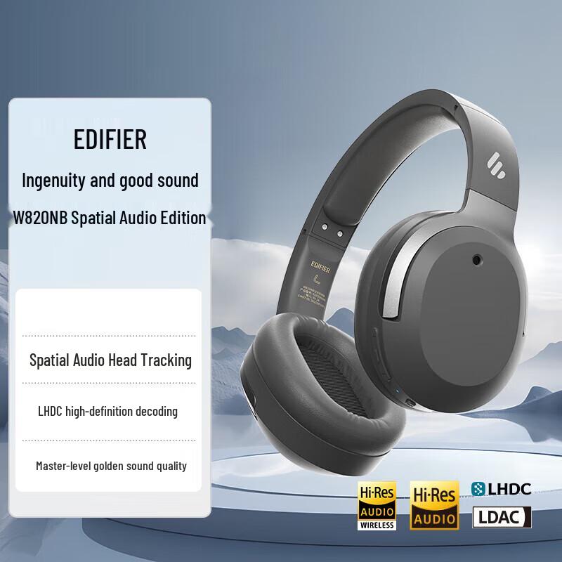 Edifier W820NB Spatial Audio Active Noise Cancelling Bluetooth Headphones